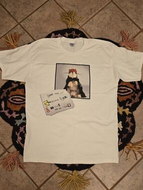 🔥🔥90s Vintage White Graphic T-Shirt with Brown/Red Squirrel Illustration🔥🔥XL
